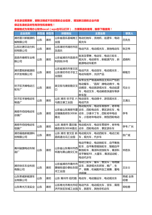 2020新版山东省潍坊电动观光车工商企业公司名录名单黄页大全29家