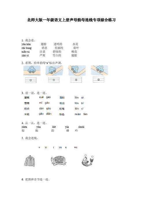 北师大版一年级语文上册声母韵母连线专项综合练习