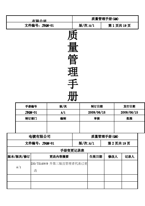 企业质量管理手册