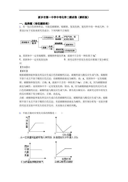 新乡市第一中学中考化学二模试卷(解析版)