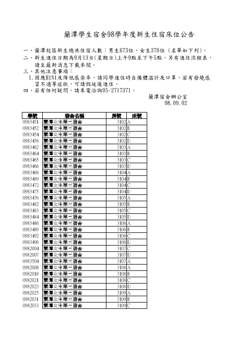 宿舍名称