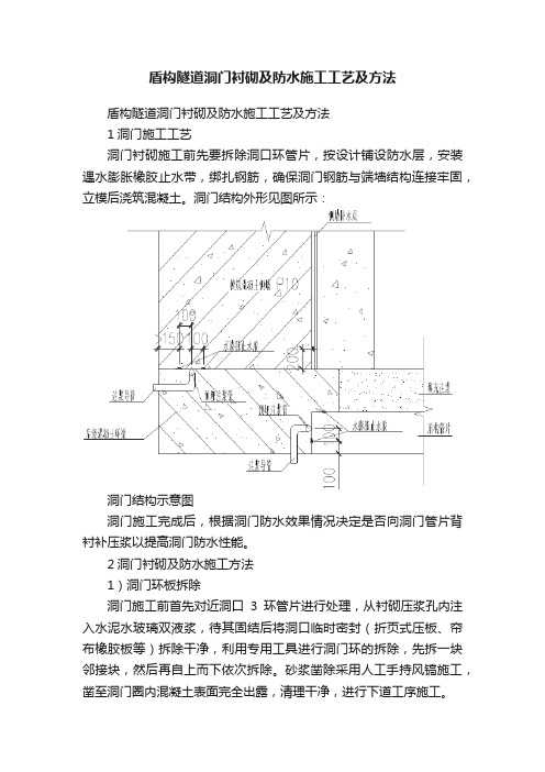 盾构隧道洞门衬砌及防水施工工艺及方法