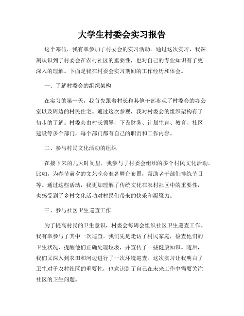 大学生村委会实习报告