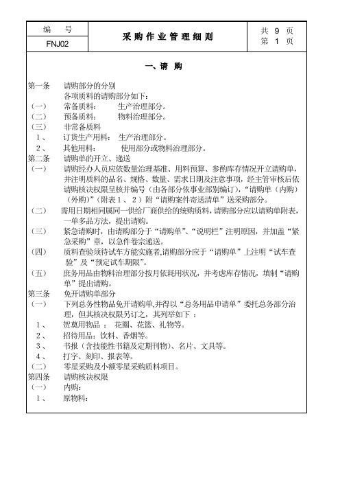 采购作业管理细则2