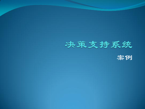 决策支持系统案例