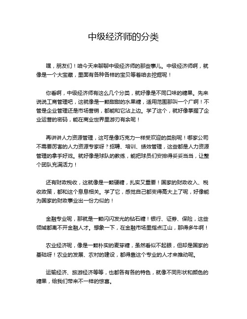 中级经济师的分类