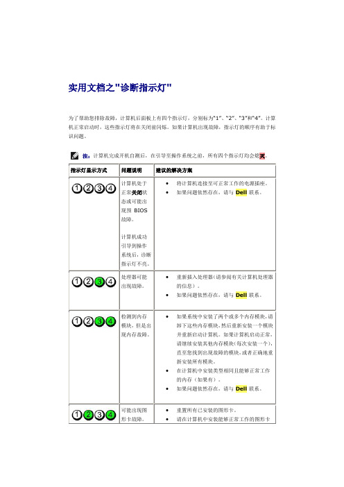 实用文档之dell 故障指示灯