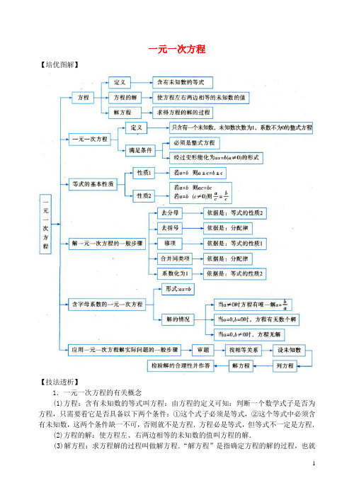 中考数学专题复习《一元一次方程》考点专题讲解【含解析】