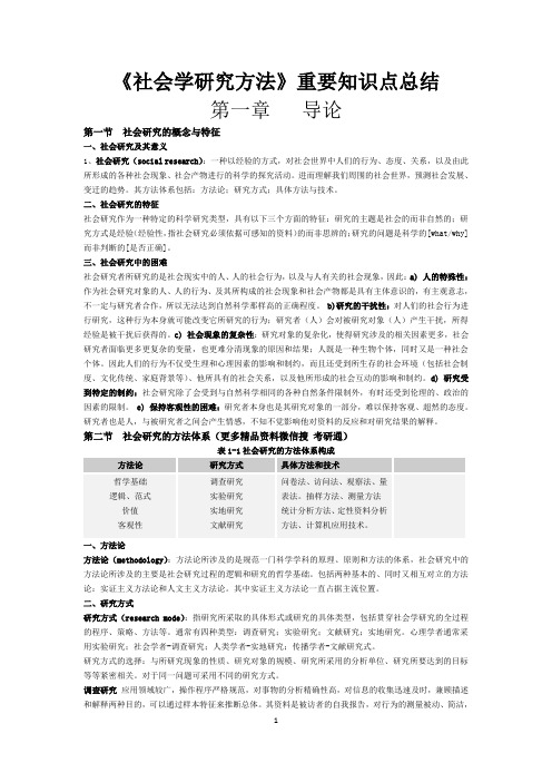 (建议收藏)《社会学研究方法》重要知识点总结