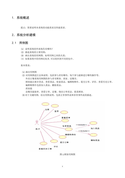 外卖系统需求分析