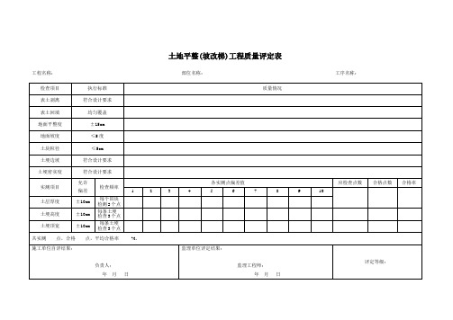 土地平整(坡改梯)工程质量评定表