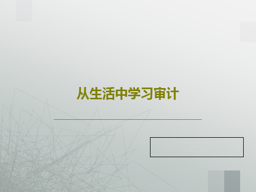 从生活中学习审计42页PPT