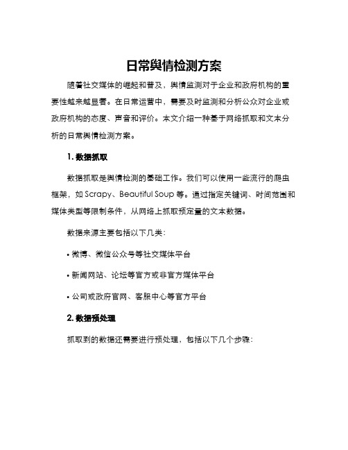 日常舆情检测方案