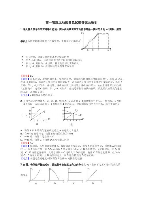 高一物理运动的图象试题答案及解析
