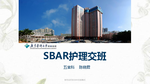 急性会厌炎SBAR交班模式ppt课件