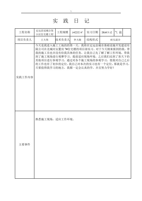 建筑项目施工日志30篇+一般版