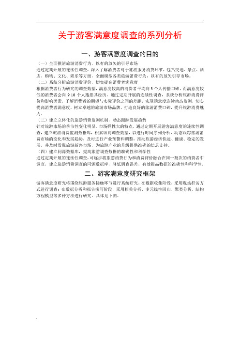 关于游客满意度调查的系列分析