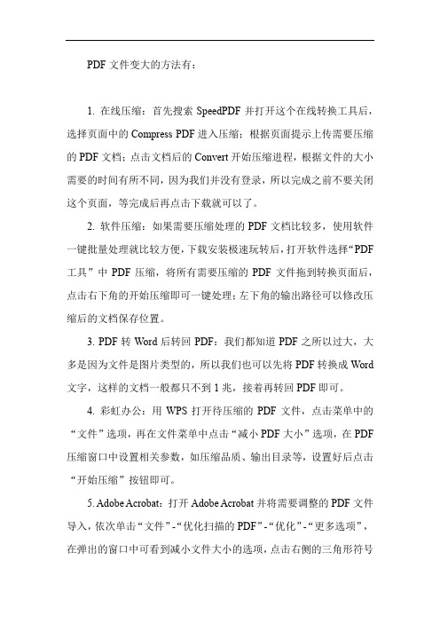 pdf文件变大的简单方法