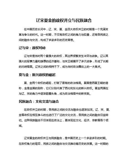 辽宋夏金的政权并立与民族融合