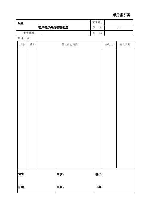 客户等级分类管理制度