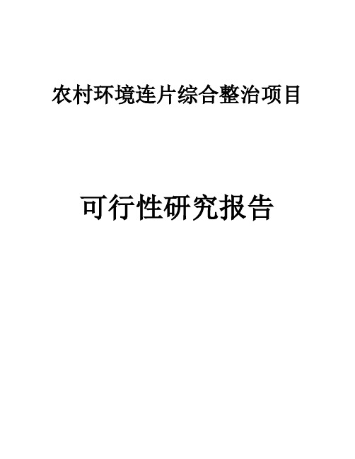 省农村环境风险连片综合整治项目可行性研究报告