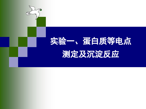 实验一、蛋白质的等电点测定和沉淀反应报告