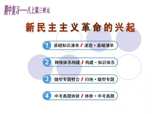 人教版历史八年级上册第三单元 新民主主义革命的兴起 复习