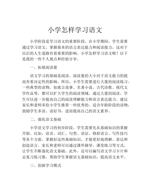 小学怎样学习语文