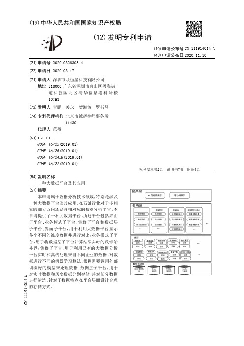 一种大数据平台及其应用[发明专利]