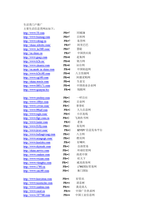 SEO必备分类信息网站大全