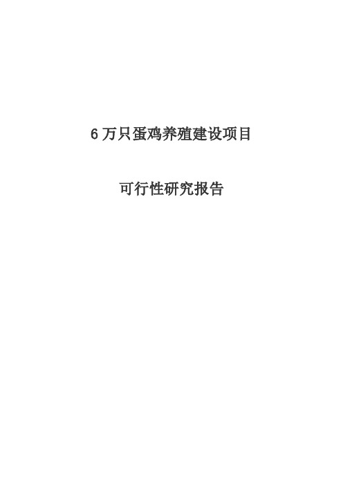 6万只蛋鸡养殖建设项目可行性研究报告_