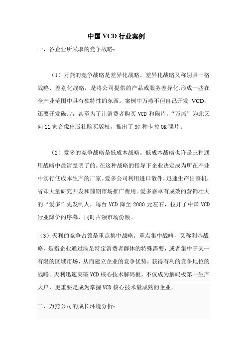 中国VCD行业案例分析