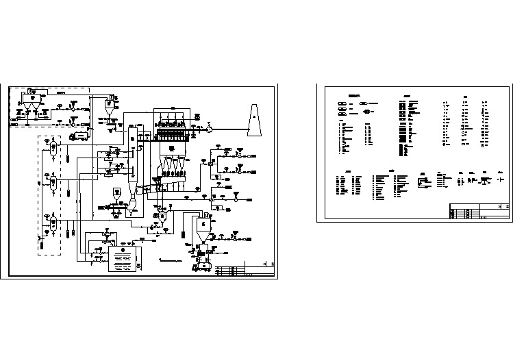 典型烟气脱硫除尘净化装置系统设计cad工艺流程图（大院设计）
