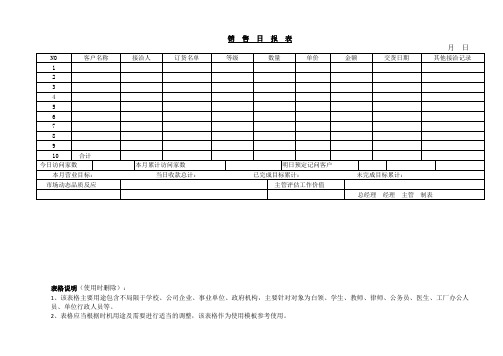 销售日报表