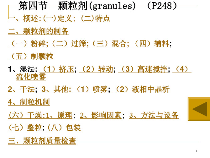 药剂学-颗粒剂