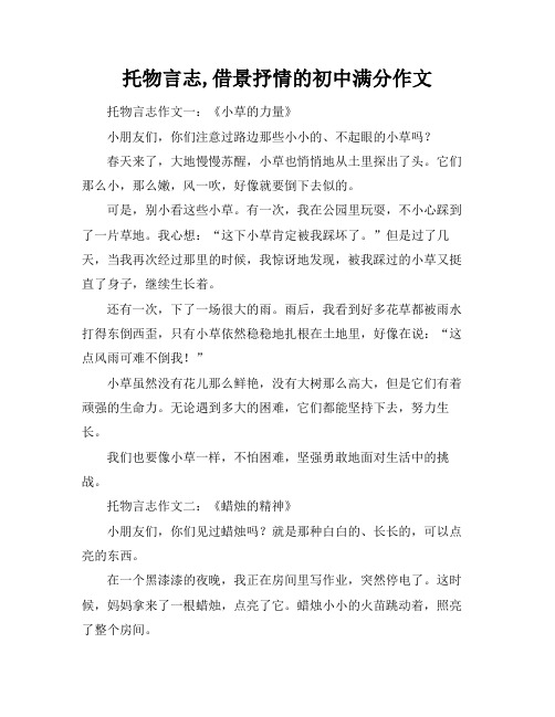 托物言志,借景抒情的初中满分作文