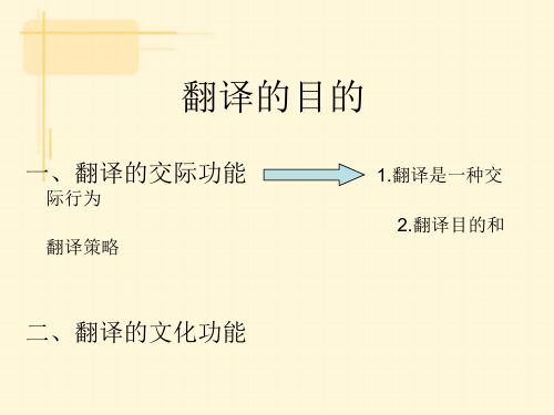 翻译概论翻译的目的之交际