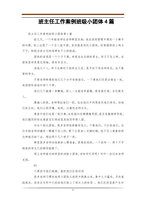 班主任工作案例班级小团体4篇