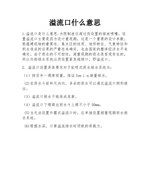 溢流口什么意思