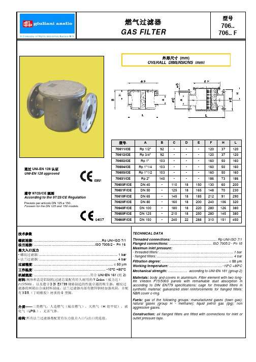 燃气过滤器