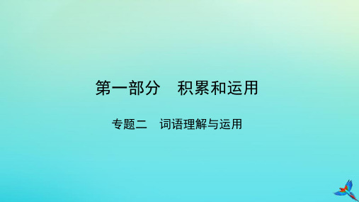 (陕西专用)2019版中考语文一练通第一部分积累和运用专题二词语理解与运用教学课件