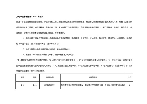 省级文明单位验收标准