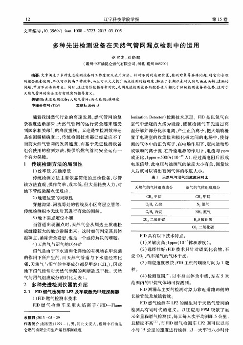 多种先进检测设备在天然气管网漏点检测中的运用