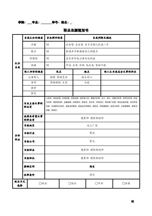 《职业生涯规划》作业.