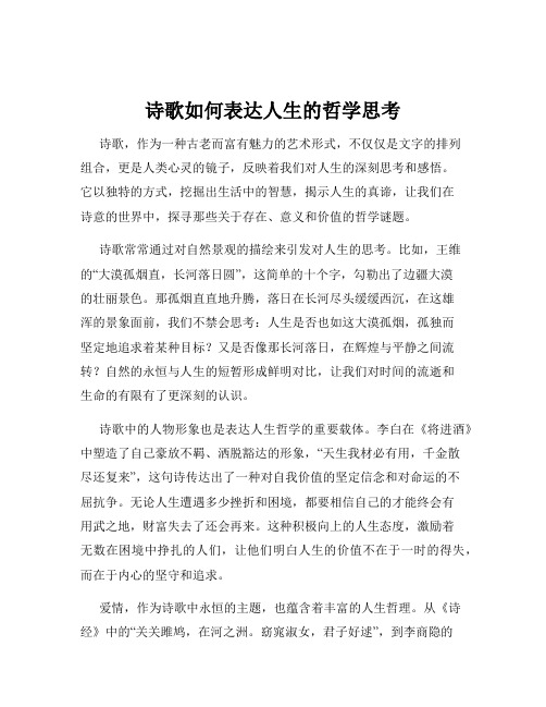 诗歌如何表达人生的哲学思考