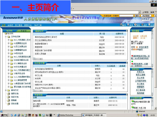 案例联想人力资源知识管理系统演示PPT课件