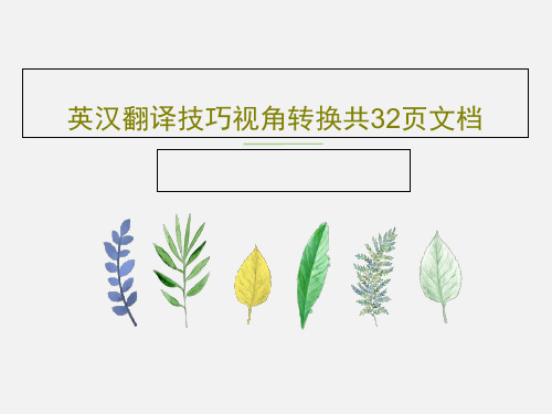 英汉翻译技巧视角转换共32页文档PPT共34页