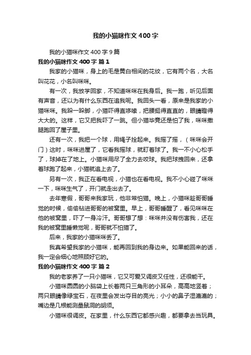 我的小猫咪作文400字9篇