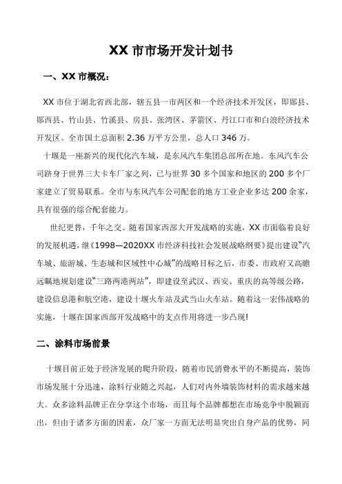 市场开发计划书
