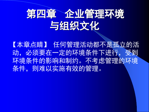 管理学课件 第四章 企业与管理环境